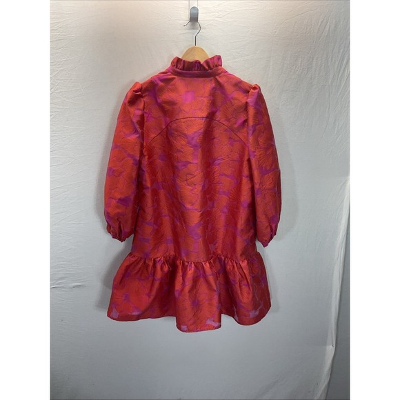 Tuckernuck Red Fil Coupe Palmerston Dress Sz L Spring Colorful Party Dressy - Picture 5 of 12